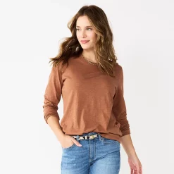 Women's Sonoma Goods For Life® Everyday Crewneck Long Sleeve Tee 43 Women's Sonoma Goods For Life® Everyday Crewneck Long Sleeve Tee -SONOMA Store 5625802 Brown