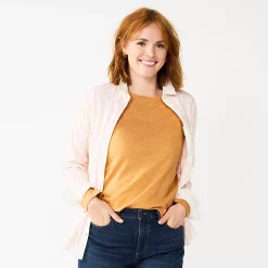 Women's Sonoma Goods For Life® Everyday Crewneck Long Sleeve Tee 48 Women's Sonoma Goods For Life® Everyday Crewneck Long Sleeve Tee -SONOMA Store 5625802 Gold Texture