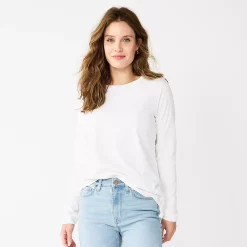 Women's Sonoma Goods For Life® Everyday Crewneck Long Sleeve Tee 45 Women's Sonoma Goods For Life® Everyday Crewneck Long Sleeve Tee -SONOMA Store 5625802 White