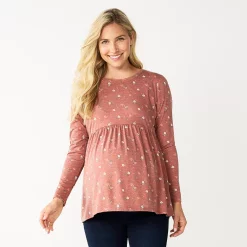 Maternity Sonoma Goods For Life® Long Sleeve Empire Waist Top 14 Maternity Sonoma Goods For Life® Long Sleeve Empire Waist Top -SONOMA Store 5635424 Brown Ditsy Floral