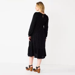 Maternity Sonoma Goods For Life® Smocked Bodice Midi Dress -SONOMA Store 5662002 ALT