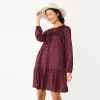 Petite Sonoma Goods For Life® Printed Long Sleeve Dress 2 Petite Sonoma Goods For Life® Printed Long Sleeve Dress -SONOMA Store 5662257 Plum Floral
