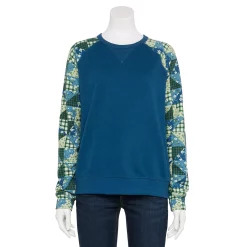 Women's Sonoma Goods For Life® Everyday Crewneck Sweatshirt -SONOMA Store 5664640 Blue Patchwork