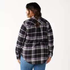 Plus Size Sonoma Goods For Life® Everyday Flannel Shirt -SONOMA Store 5664645 ALT