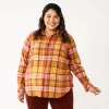 Plus Size Sonoma Goods For Life® Everyday Flannel Shirt 1 Plus Size Sonoma Goods For Life® Everyday Flannel Shirt -SONOMA Store 5664645 Burnt Orange Plaid