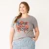 Plus Size Sonoma Goods For Life® Crewneck Patriotic Graphic Tee -SONOMA Store 5672984 Gray Power To The Ppl