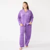 Plus Size Sonoma Goods For Life® Velour Pajama Shirt & Pajama Pants Sleep Set 2 Plus Size Sonoma Goods For Life® Velour Pajama Shirt & Pajama Pants Sleep Set -SONOMA Store 5675146 Lilac Happy Dots