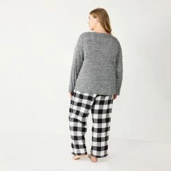 Plus Size Sonoma Goods For Life® Flannel Pajama Pants & Pajama Top Sleep Set -SONOMA Store 5675638 ALT