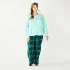 Plus Size Sonoma Goods For Life® Flannel Pajama Pants & Pajama Top Sleep Set 2 Plus Size Sonoma Goods For Life® Flannel Pajama Pants & Pajama Top Sleep Set -SONOMA Store 5675638 Green Cuddle Pld