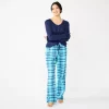 Women's Sonoma Goods For Life® Flannel Pajama Pants & Pajama Top Sleep Set -SONOMA Store 5677709 Blue Happy Plaid