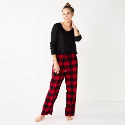 Women's Sonoma Goods For Life® Flannel Pajama Pants & Pajama Top Sleep Set -SONOMA Store 5677709 Red Buffalo