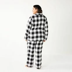 Plus Size Sonoma Goods For Life® Flannel Pajama Shirt & Pajama Pants Sleep Set -SONOMA Store 5677717 ALT