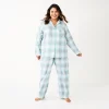 Plus Size Sonoma Goods For Life® Flannel Pajama Shirt & Pajama Pants Sleep Set 1 Plus Size Sonoma Goods For Life® Flannel Pajama Shirt & Pajama Pants Sleep Set -SONOMA Store 5677717 Grey Soft Plaid