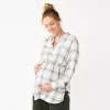 Maternity Sonoma Goods For Life® Belted Empire-Waist Tunic Shirt 2 Maternity Sonoma Goods For Life® Belted Empire-Waist Tunic Shirt -SONOMA Store 5679572 Green Plaid