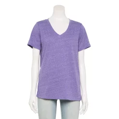 Women's Tall Sonoma Goods For Life® Everyday V-Neck Tee -SONOMA Store 5686285 Grape Purple
