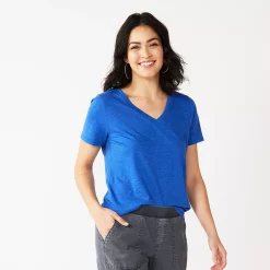 Women's Tall Sonoma Goods For Life® Everyday V-Neck Tee -SONOMA Store 5686285 Indigo