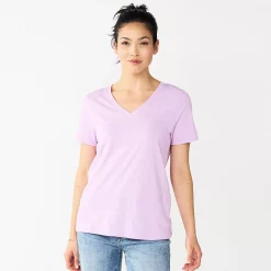 Women's Tall Sonoma Goods For Life® Everyday V-Neck Tee -SONOMA Store 5686285 Light Lilac
