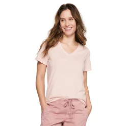 Women's Tall Sonoma Goods For Life® Everyday V-Neck Tee -SONOMA Store 5686285 Light Pink Texture