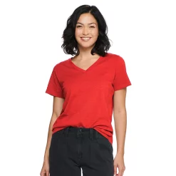 Women's Tall Sonoma Goods For Life® Everyday V-Neck Tee -SONOMA Store 5686285 Red