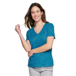 Women's Tall Sonoma Goods For Life® Everyday V-Neck Tee -SONOMA Store 5686285 Teal Texture
