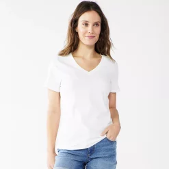 Women's Tall Sonoma Goods For Life® Everyday V-Neck Tee -SONOMA Store 5686285 White