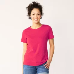 Women's Tall Sonoma Goods For Life® Essential Crewneck Tee 74 Women's Tall Sonoma Goods For Life® Essential Crewneck Tee -SONOMA Store 5686288 Berry Pink
