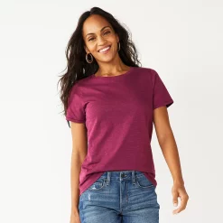 Women's Tall Sonoma Goods For Life® Essential Crewneck Tee 82 Women's Tall Sonoma Goods For Life® Essential Crewneck Tee -SONOMA Store 5686288 Deep Pink