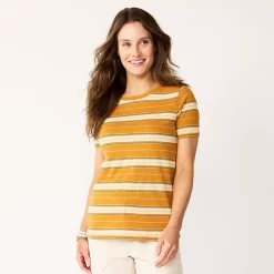 Women's Tall Sonoma Goods For Life® Essential Crewneck Tee 68 Women's Tall Sonoma Goods For Life® Essential Crewneck Tee -SONOMA Store 5686288 Gold Dot Stripe
