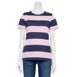 Women's Tall Sonoma Goods For Life® Essential Crewneck Tee 72 Women's Tall Sonoma Goods For Life® Essential Crewneck Tee -SONOMA Store 5686288 Purp Navy Rugby Stripe