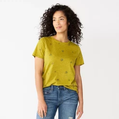 Women's Tall Sonoma Goods For Life® Essential Crewneck Tee 71 Women's Tall Sonoma Goods For Life® Essential Crewneck Tee -SONOMA Store 5686288 Yellow Green Floral