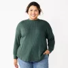 Plus Size Sonoma Goods For Life® Mockneck Waffle Top -SONOMA Store 5686673 Chinook Forest