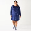 Plus Size Sonoma Goods For Life® 2-pc. Long Sleeve Crewneck Sleepshirt & Socks Set 2 Plus Size Sonoma Goods For Life® 2-pc. Long Sleeve Crewneck Sleepshirt & Socks Set -SONOMA Store 5690616 Navy2 Twinkle