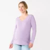 Maternity Sonoma Goods For Life® Essential Long Sleeve V-Neck Tee -SONOMA Store 5691532 Purple