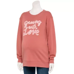 Maternity Sonoma Goods For Life® Drop Shoulder Fleece Graphic Sweatshirt -SONOMA Store 5693441 Pink Love Graphic