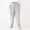 Plus Size Sonoma Goods For Life® Soft Knit Banded Bottom Pajama Pants -SONOMA Store 5726682 Silver Heather