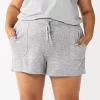 Plus Size Sonoma Goods For Life® Essential Pajama Shorts -SONOMA Store 5727046 Dark Silver Heather