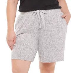 Plus Size Sonoma Goods For Life® Essential Bermuda Pajama Shorts -SONOMA Store 5727054 Dark Silver Heather