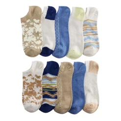 Sonoma Goods For Life® 10 Pack Check Pattern No Show Socks -SONOMA Store 5744058 Cow Print