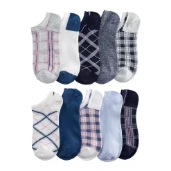 Sonoma Goods For Life® 10 Pack Check Pattern No Show Socks -SONOMA Store 5744058 Dynamic Plaid