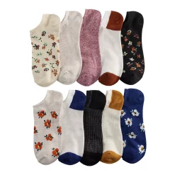 Sonoma Goods For Life® 10 Pack Check Pattern No Show Socks -SONOMA Store 5744058 Floral