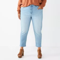 Plus Size Sonoma Goods For Life® Premium High-Waisted Boyfriend Jeans -SONOMA Store 5780060 Light Wash