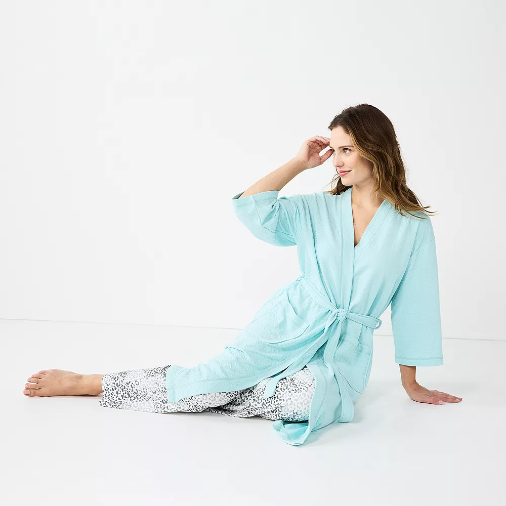 Women's Sonoma Goods For Life® Cloud Knit 3/4 Sleeve Robe 9 Women's Sonoma Goods For Life® Cloud Knit 3/4 Sleeve Robe - Image 7