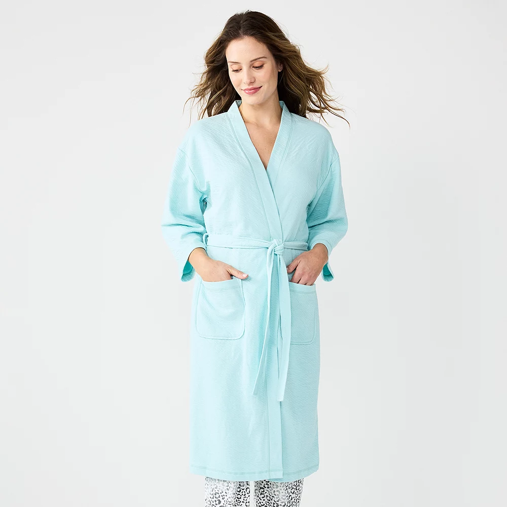 Women's Sonoma Goods For Life® Cloud Knit 3/4 Sleeve Robe 3 Women's Sonoma Goods For Life® Cloud Knit 3/4 Sleeve Robe
