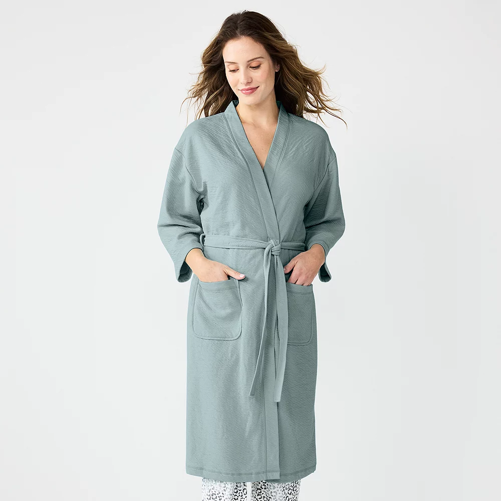 Women's Sonoma Goods For Life® Cloud Knit 3/4 Sleeve Robe 5 Women's Sonoma Goods For Life® Cloud Knit 3/4 Sleeve Robe - Image 3