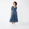 Women's Sonoma Goods For Life® Smocked Tiered Midi Dress 2 Women's Sonoma Goods For Life® Smocked Tiered Midi Dress -SONOMA Store 5804206 Slate Blue Floral
