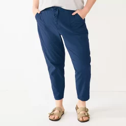 Plus Size Sonoma Goods For Life® Paperbag Waist Capri Pants -SONOMA Store 5812634 Navy