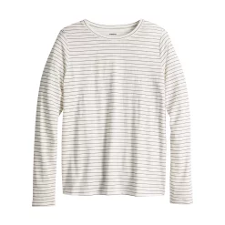 Women's Sonoma Goods For Life® Adaptive & Easy Dressing Everyday Long Sleeve Top -SONOMA Store 5816132 Black White Stripe