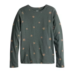 Women's Sonoma Goods For Life® Adaptive & Easy Dressing Everyday Long Sleeve Top -SONOMA Store 5816132 Gray Floral