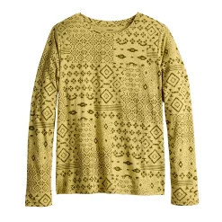 Women's Sonoma Goods For Life® Adaptive & Easy Dressing Everyday Long Sleeve Top -SONOMA Store 5816132 Green Patchwork