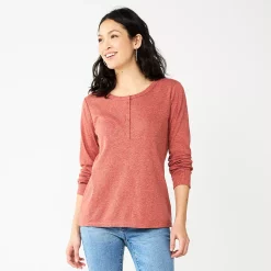 Women's Sonoma Goods For Life® Essential Henley Top 19 Women's Sonoma Goods For Life® Essential Henley Top -SONOMA Store 5816147 Mauve